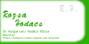 rozsa hodacs business card