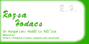 rozsa hodacs business card